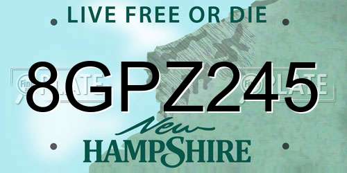 8GPZ245 New Hampshire License Plate