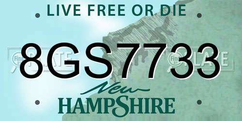 8GS7733 New Hampshire License Plate