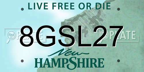 8GSL27 New Hampshire License Plate