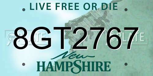 8GT2767 New Hampshire License Plate