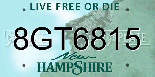 8GT6815 New Hampshire License Plate