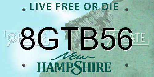 8GTB56 New Hampshire License Plate