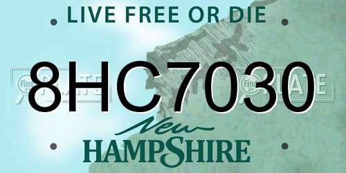 8HC7030 New Hampshire License Plate