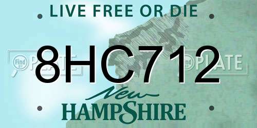8HC712 New Hampshire License Plate