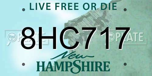 8HC717 New Hampshire License Plate