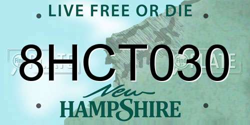 8HCT030 New Hampshire License Plate