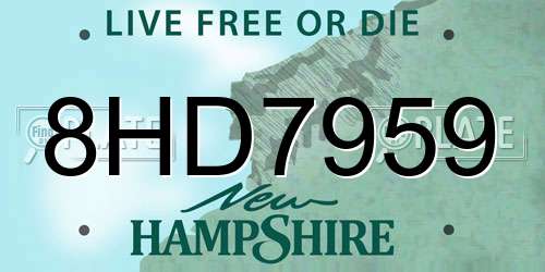 8HD7959 New Hampshire License Plate