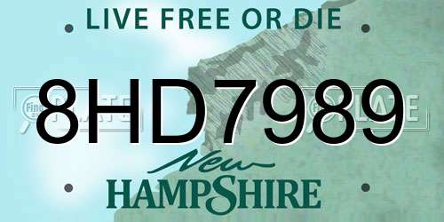 8HD7989 New Hampshire License Plate