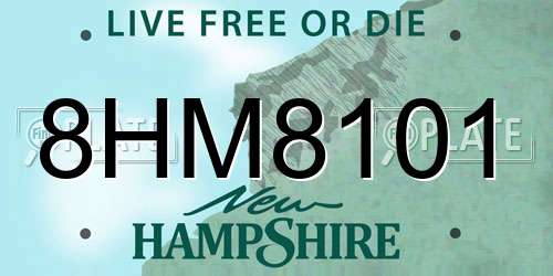 8HM8101 New Hampshire License Plate