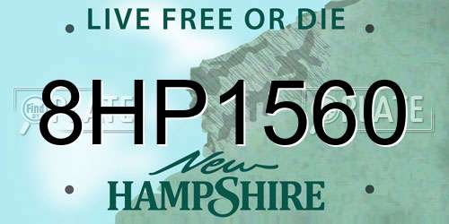 8HP1560 New Hampshire License Plate