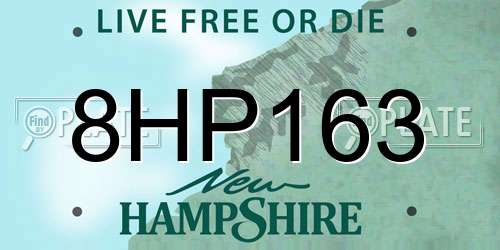 8HP163 New Hampshire License Plate
