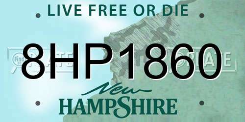8HP1860 New Hampshire License Plate