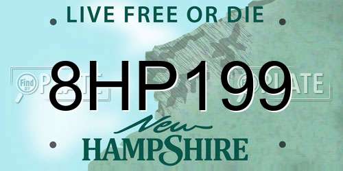 8HP199 New Hampshire License Plate