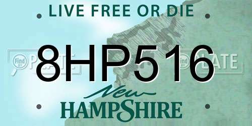 8HP516 New Hampshire License Plate
