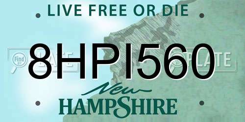 8HPI560 New Hampshire License Plate