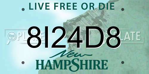 8I24D8 New Hampshire License Plate