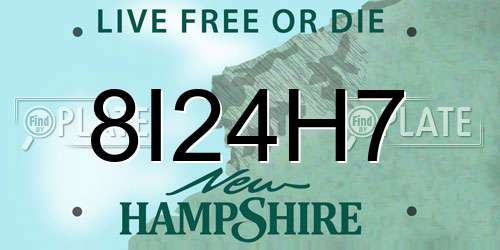 8I24H7 New Hampshire License Plate