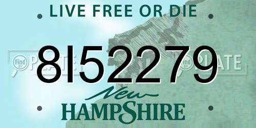 8I52279 New Hampshire License Plate