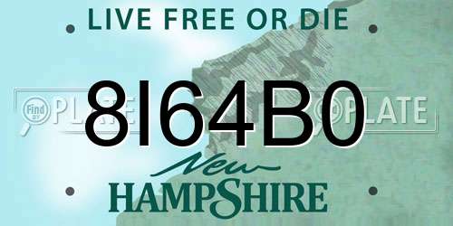 8I64B0 New Hampshire License Plate