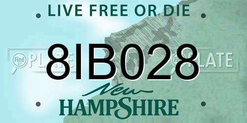 8IB028 New Hampshire License Plate