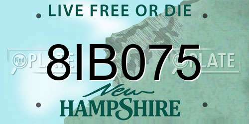 8IB075 New Hampshire License Plate