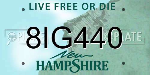 8IG440 New Hampshire License Plate
