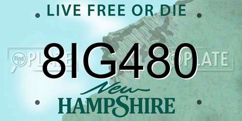 8IG480 New Hampshire License Plate