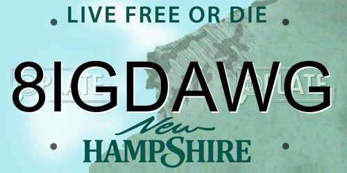 8IGDAWG New Hampshire License Plate