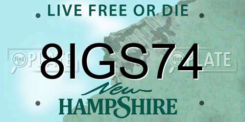 8IGS74 New Hampshire License Plate