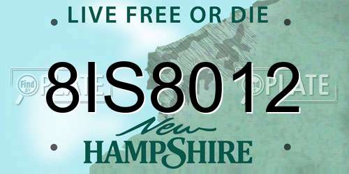 8IS8012 New Hampshire License Plate