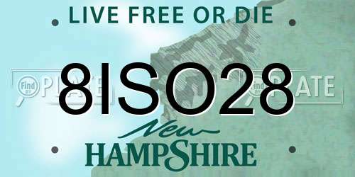 8ISO28 New Hampshire License Plate