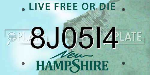 8J05I4 New Hampshire License Plate