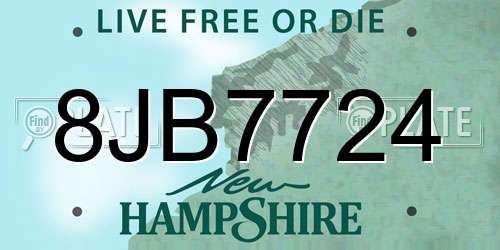 8JB7724 New Hampshire License Plate