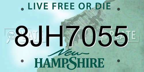 8JH7055 New Hampshire License Plate