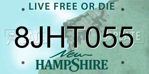 8JHT055 New Hampshire License Plate