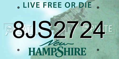 8JS2724 New Hampshire License Plate