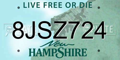 8JSZ724 New Hampshire License Plate