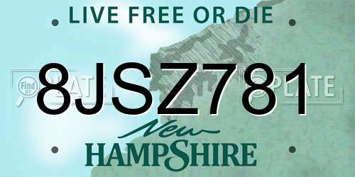 8JSZ781 New Hampshire License Plate