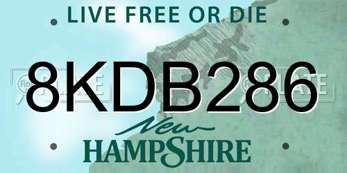 8KDB286 New Hampshire License Plate