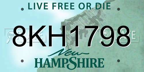 8KH1798 New Hampshire License Plate