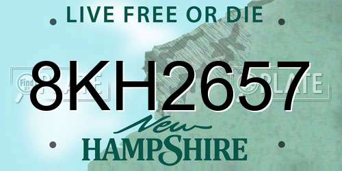 8KH2657 New Hampshire License Plate