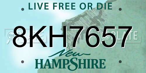 8KH7657 New Hampshire License Plate