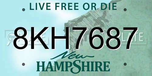 8KH7687 New Hampshire License Plate