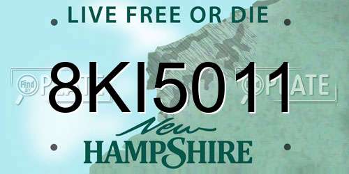8KI5011 New Hampshire License Plate