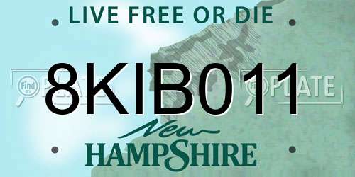 8KIB011 New Hampshire License Plate