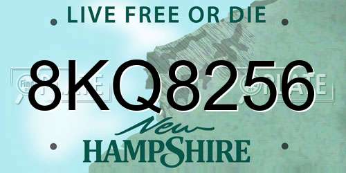 8KQ8256 New Hampshire License Plate