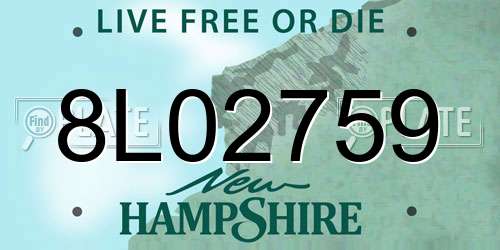 8L02759 New Hampshire License Plate