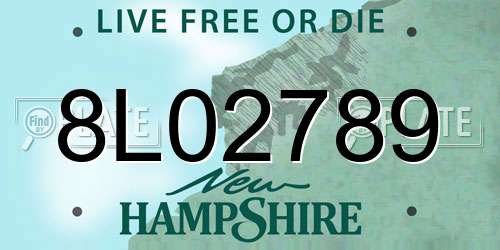 8L02789 New Hampshire License Plate