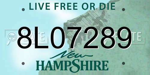 8L07289 New Hampshire License Plate