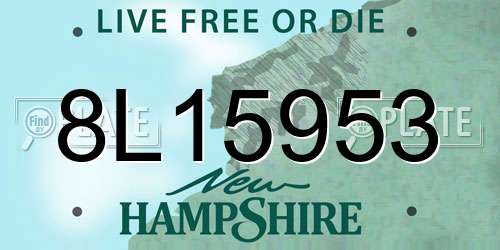 8L15953 New Hampshire License Plate